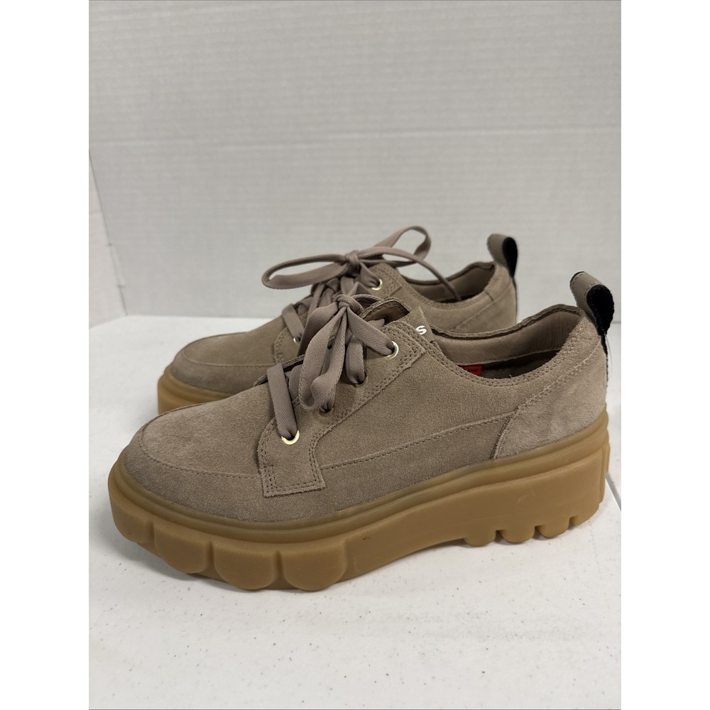 SOREL Waterproof Suede  Sneaker lifted Beige Rubber Sole Round Toe women's 10.5